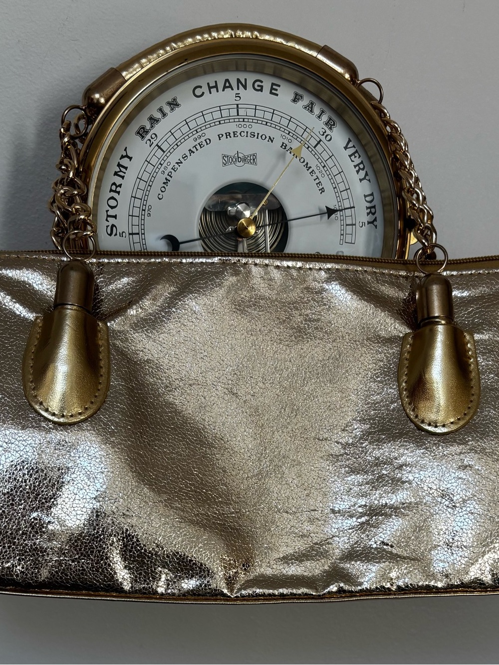 Insulated Wine Metallic Gold Women's Shoulder Bag -